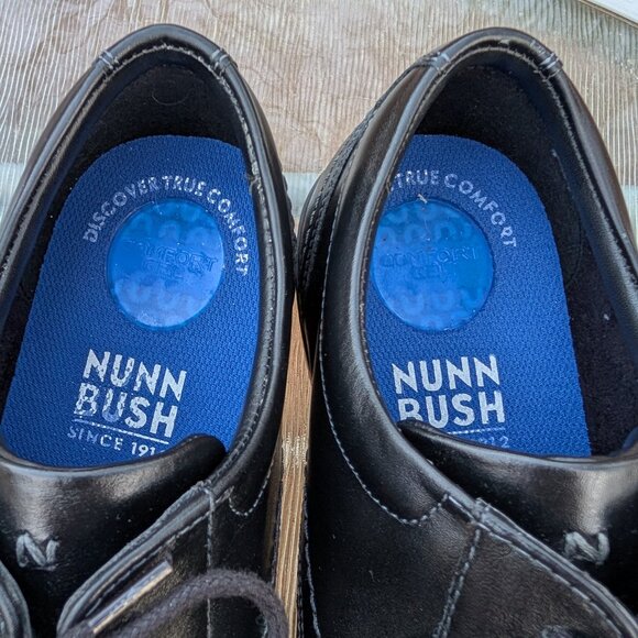 Men's Nunn Bush Centro Flex Plain Toe Oxford Black Leather Dress Shoes Size 13 - Picture 9 of 11